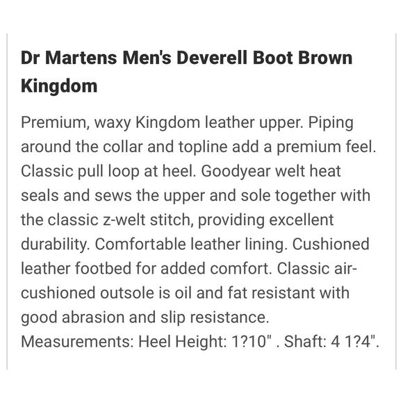 Dr Martens Men\'s deverell brown boot size 8 main image 8